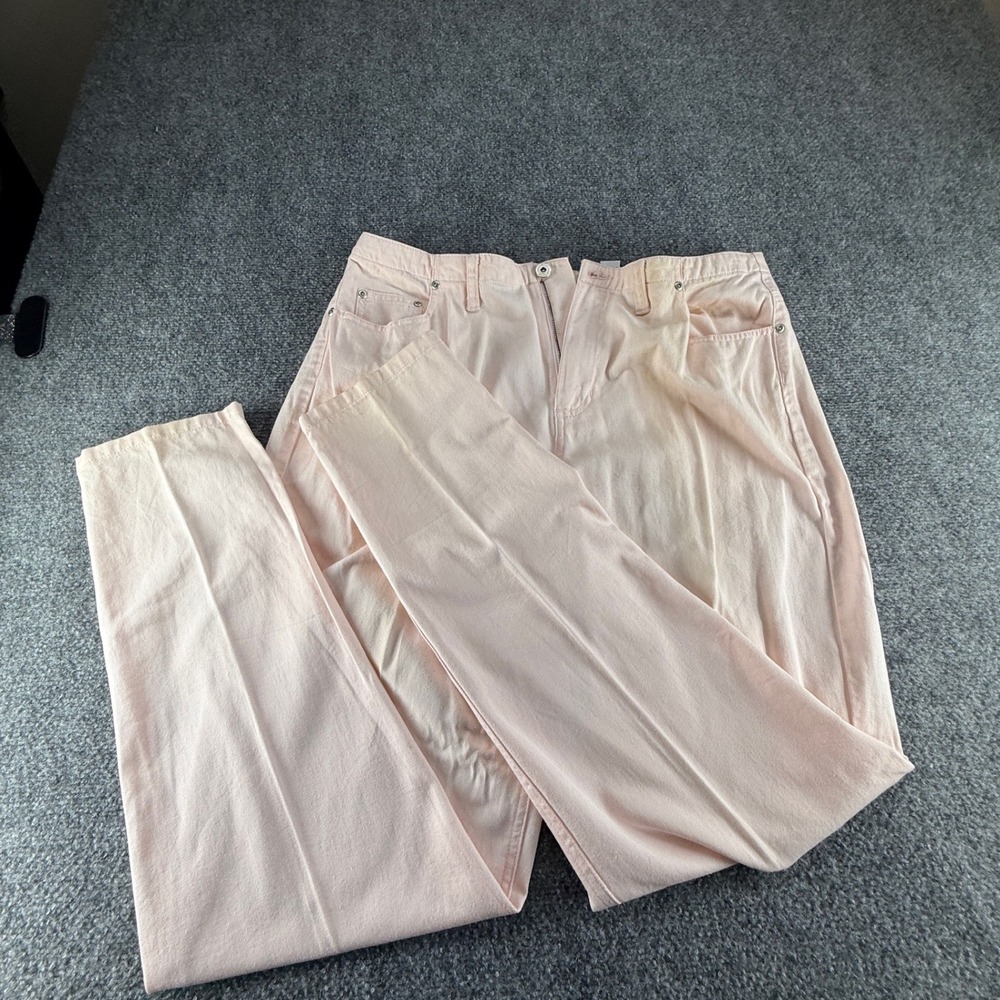 Liz Claiborne Lizwear Pink High Waisted Straight Leg Cotton Denim Jeans Size 16